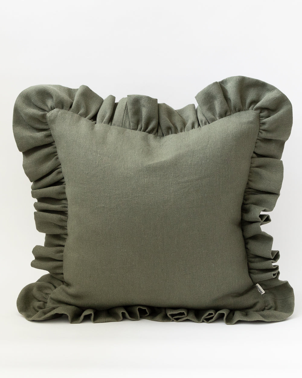 Chelsea Linen Ruffle Pillow Cover, Forest