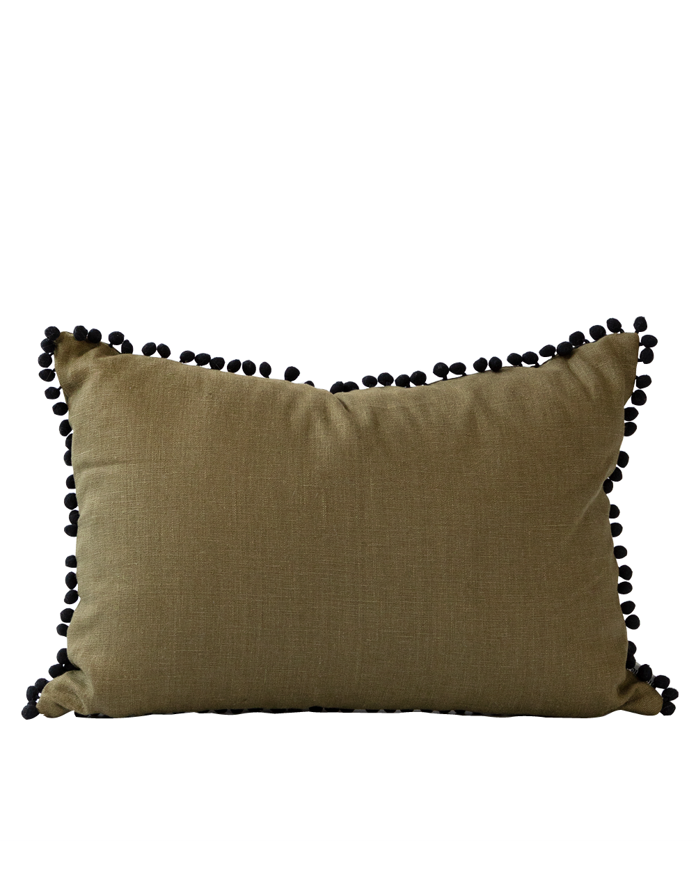 Dani Pom Pom Pillow Cover, Olive