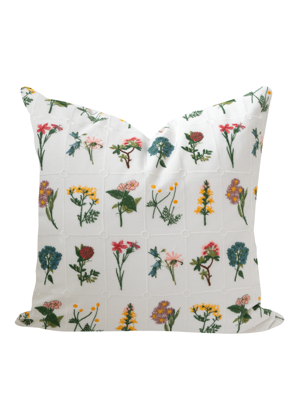 Flora Embroidered Pillow Cover, Wild Garden
