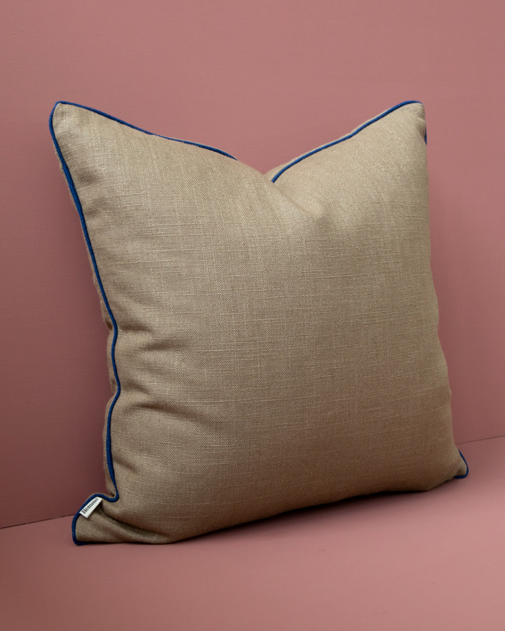 Franco Pillow Cover, Khaki and Cobalt