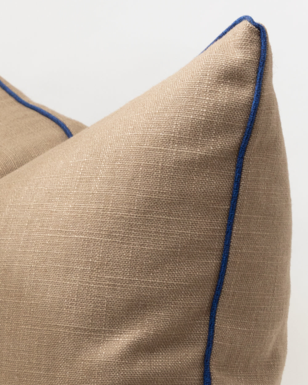 Franco Pillow Cover, Khaki and Cobalt