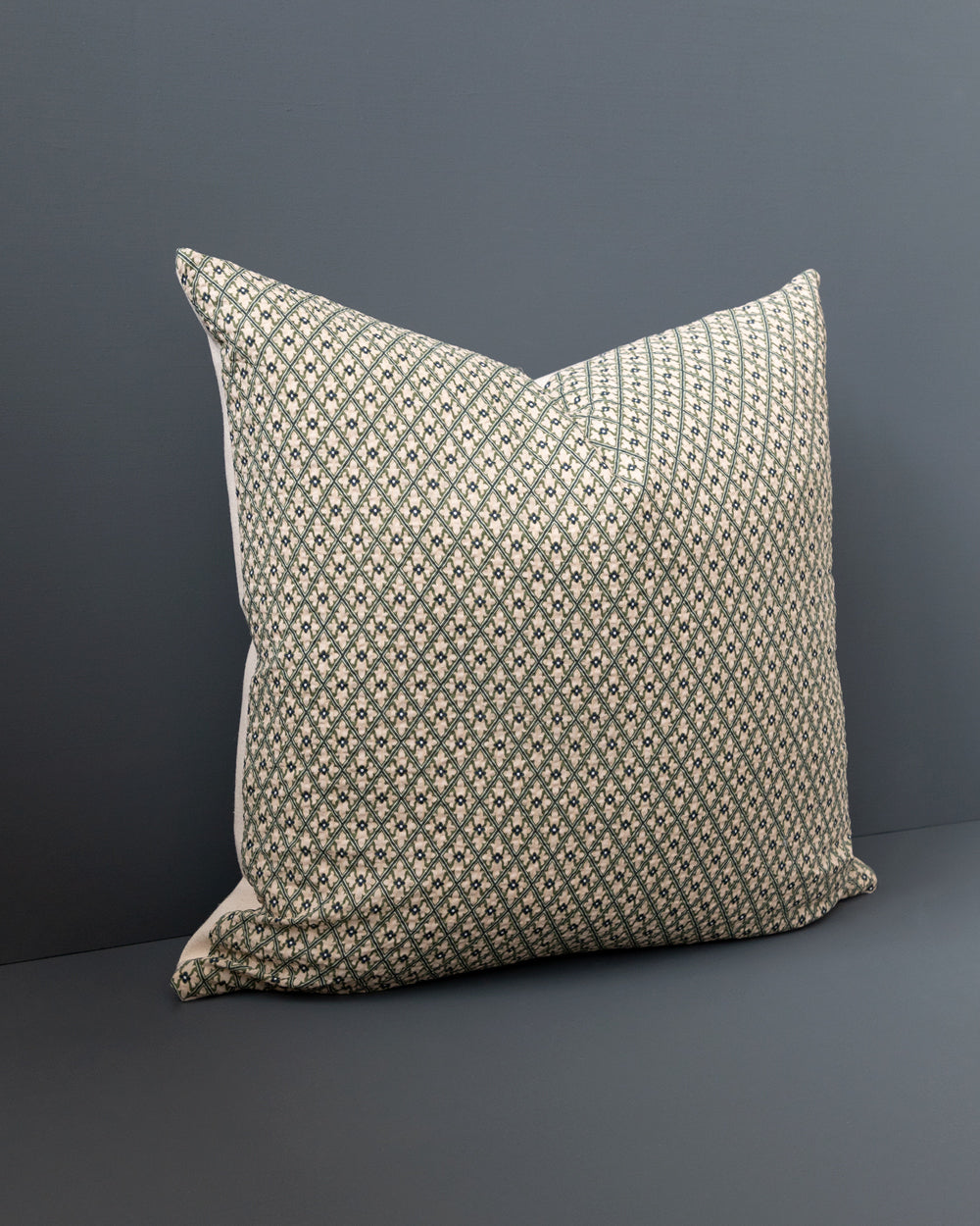 Maren Pillow Cover, Olive and Navy