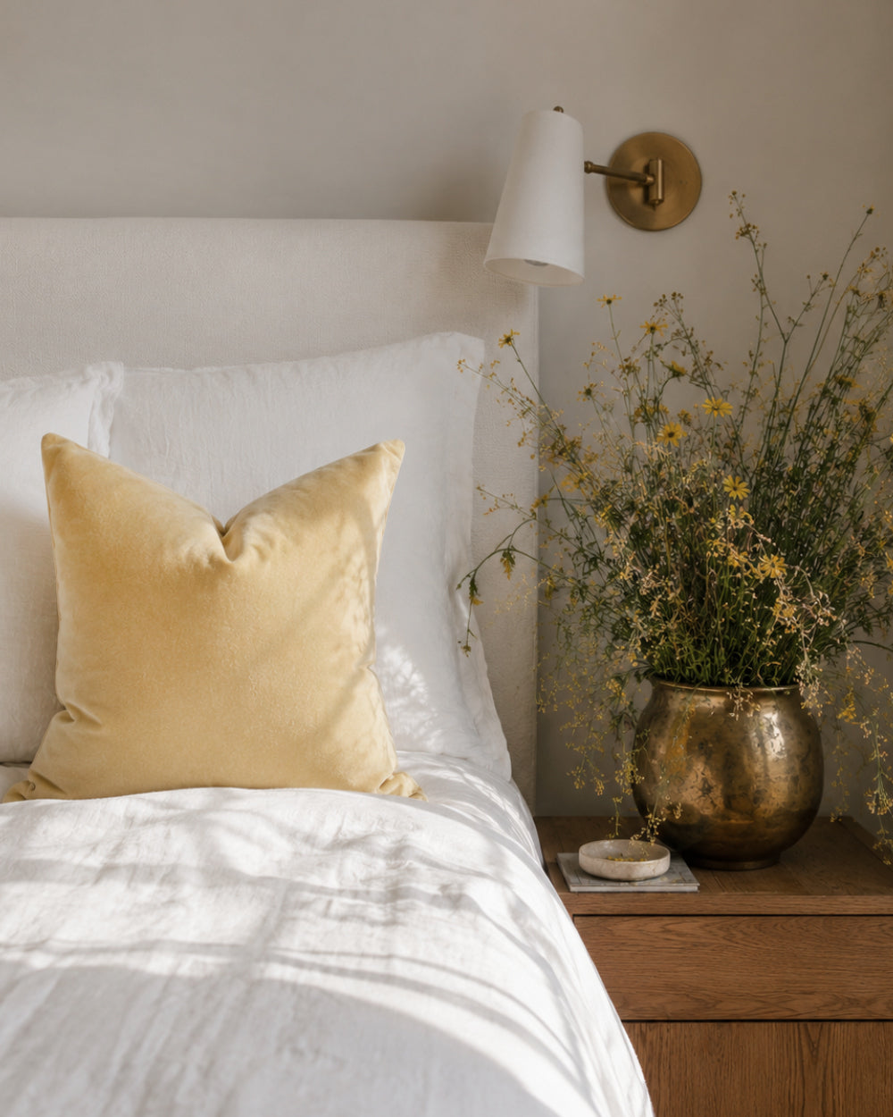 Maxine Velvet Pillow Cover, Butter