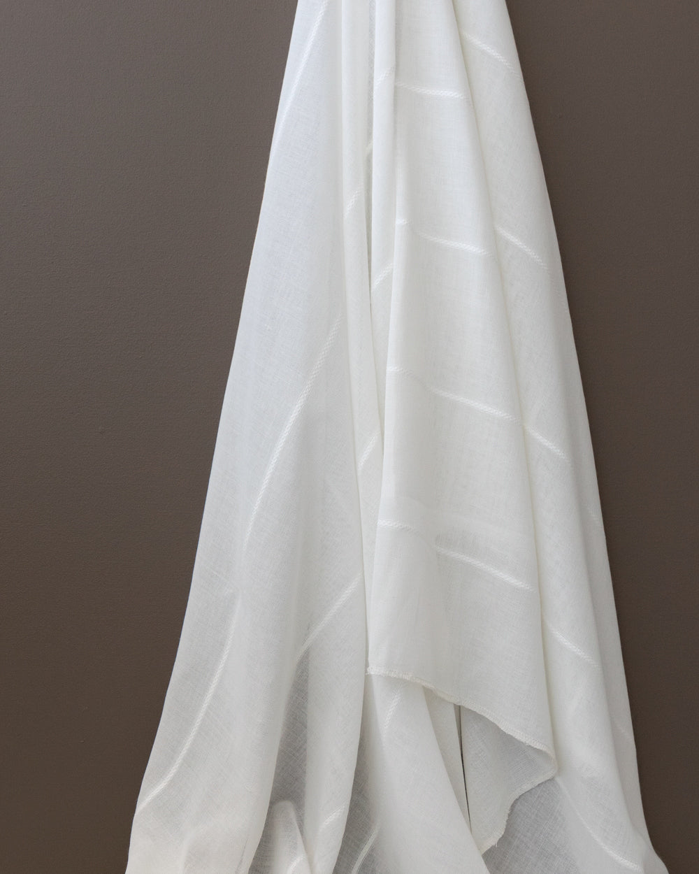 Tia Double-Wide Striped Sheer, Chalk