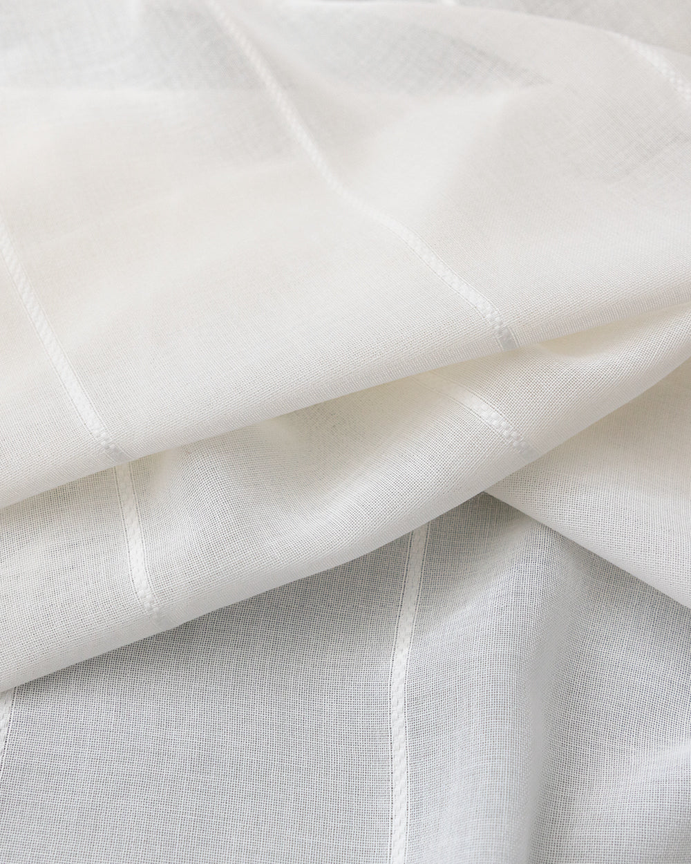 Tia Double-Wide Striped Sheer, Chalk