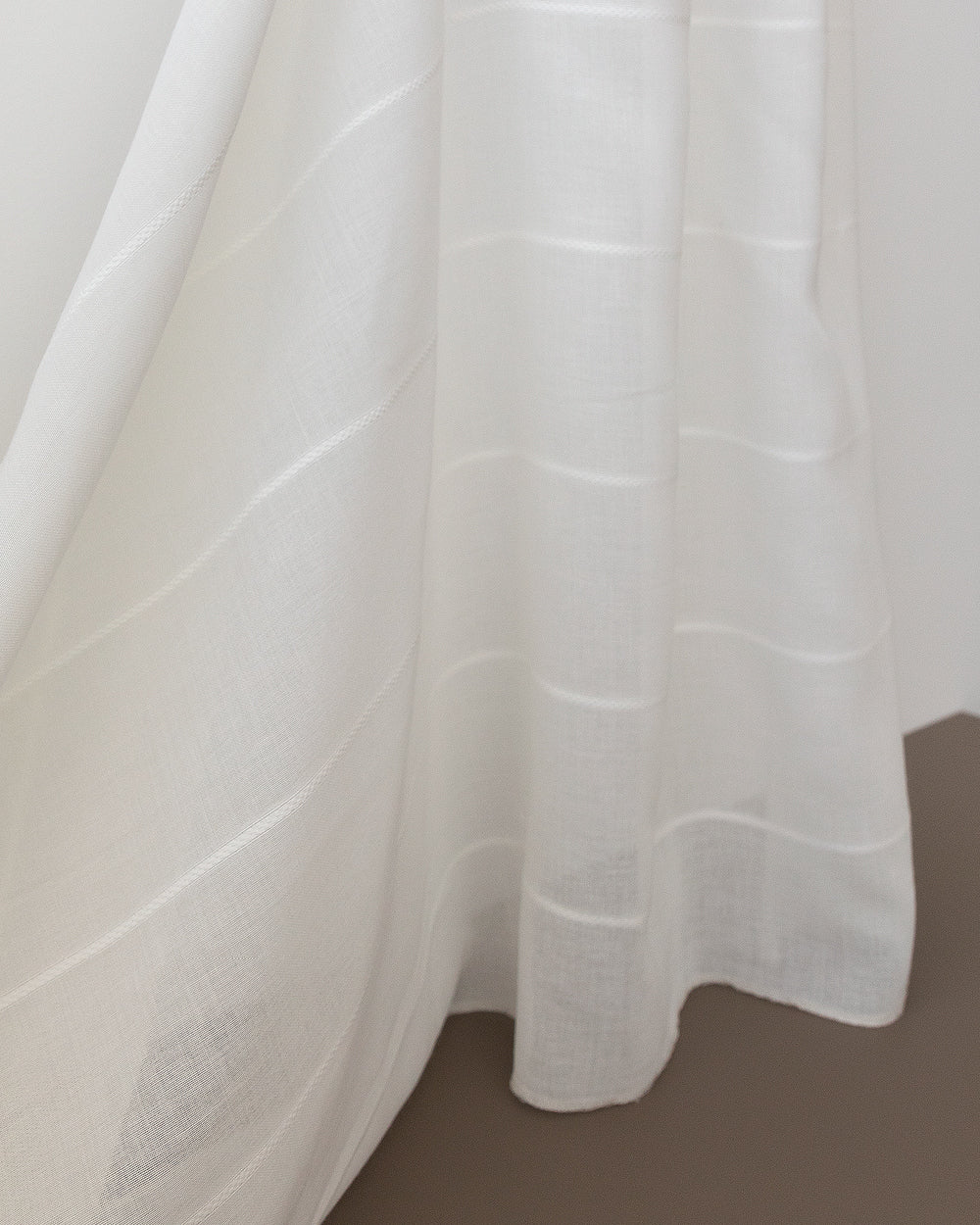 Tia Double-Wide Striped Sheer, Chalk