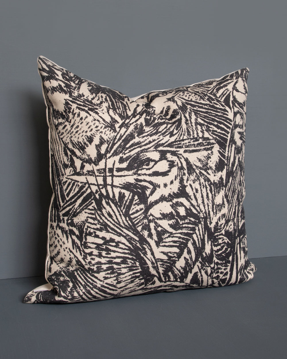Tippi Pillow Cover, Black and Natural