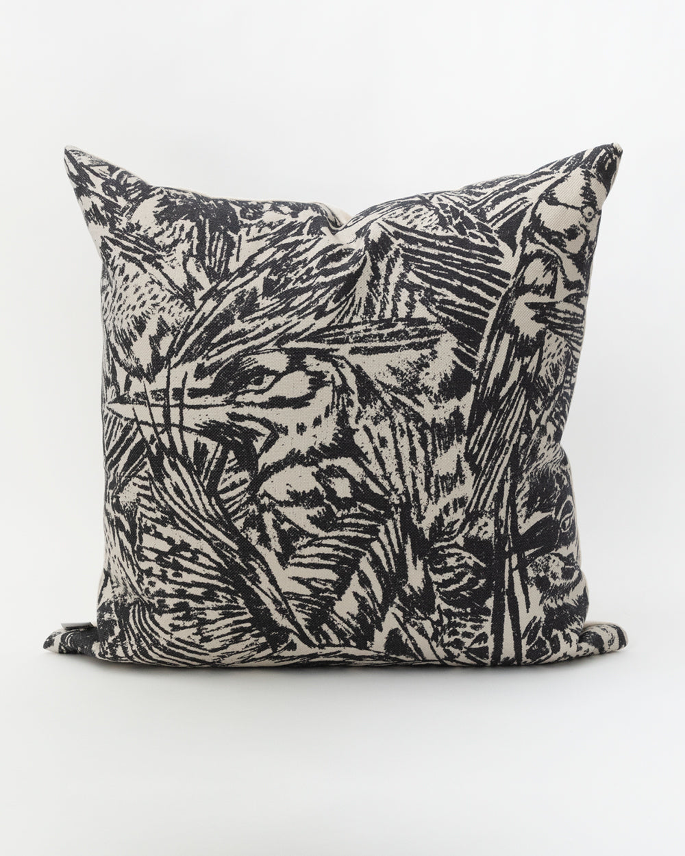 Tippi Pillow Cover, Black and Natural