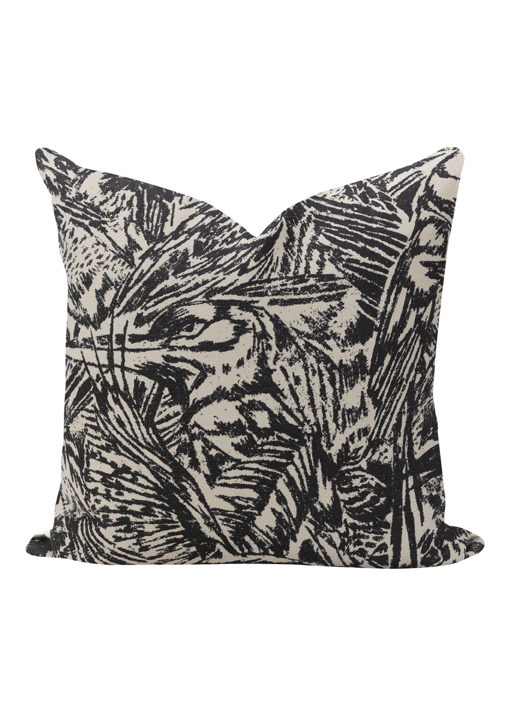 Tippi Pillow Cover, Black and Natural