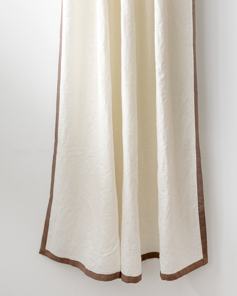 Noah Linen Shower Curtain,  Ivory & Driftwood Border