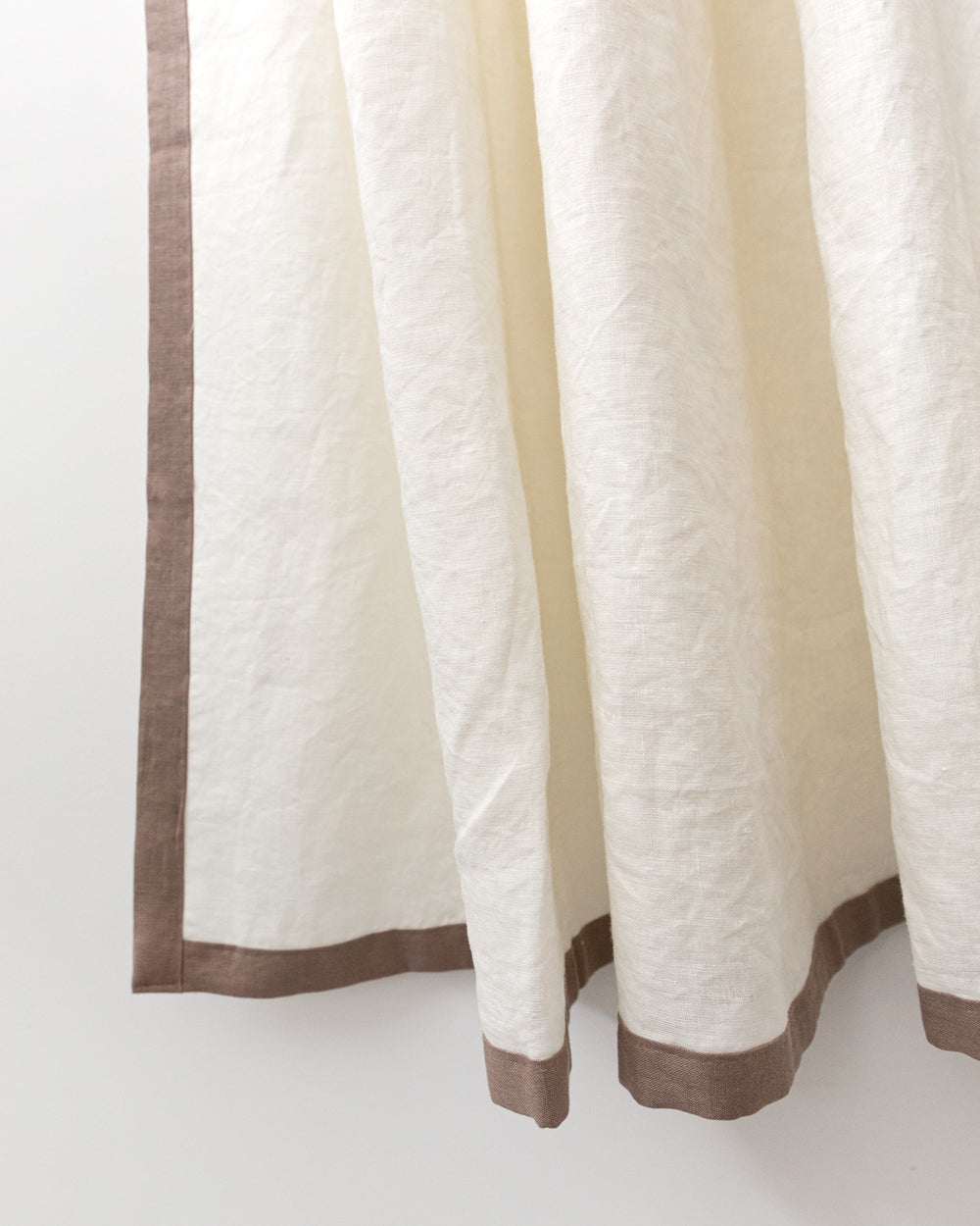 Noah Linen Shower Curtain,  Ivory & Driftwood Border