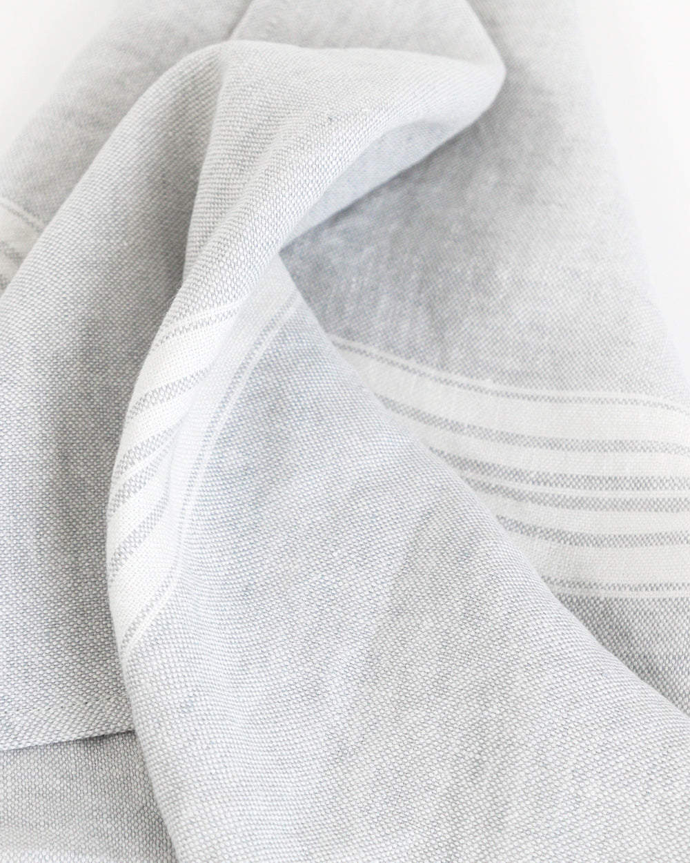 Close up detail of stone-washed linen tea towel