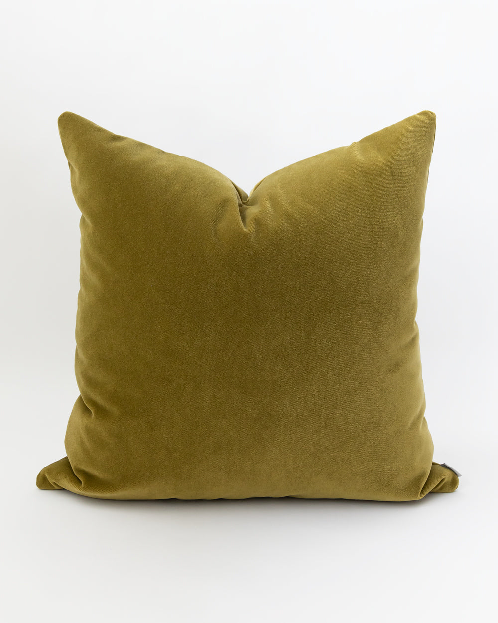 Square green moss velvet pillow