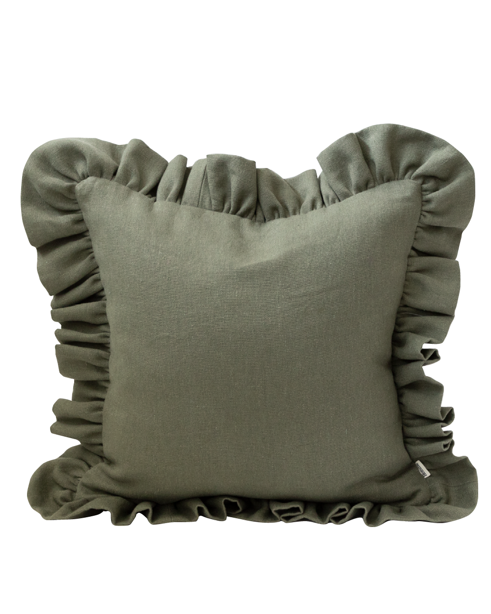 Chelsea Linen Ruffle Pillow Cover, Forest