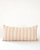 Blush linen botanical stripe lumbar pillow