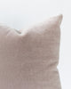 Detailed close up of Lilac hued mohair pillow