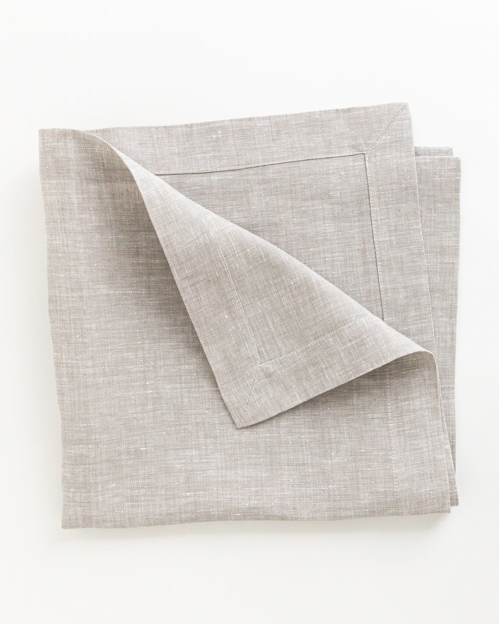 Folded natural beige linen napkin