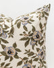 Close up detail of cotton floral pillow