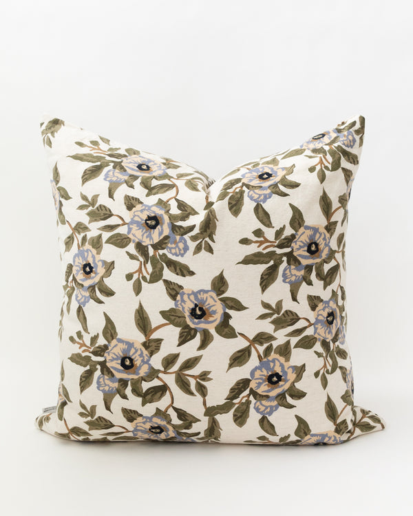 Square cotton floral pillow