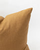 Close up detail of Solid linen ginger pillow