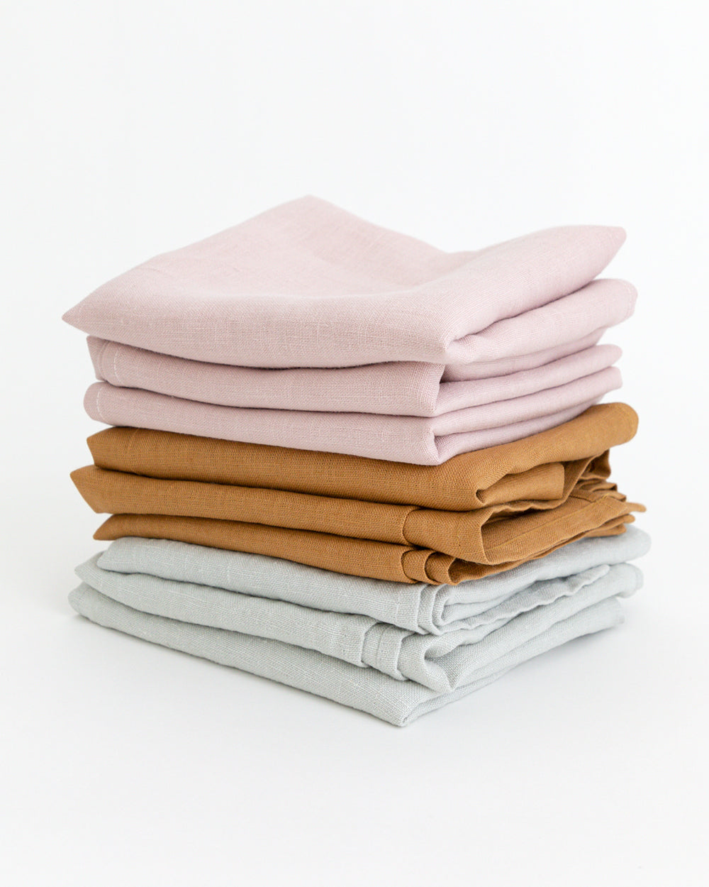Stack of Linen tea towels from Hemme linen tea towel collection