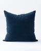 Square midnight blue velvet pillow