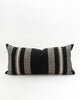 Black and cream striped lumbar pillow