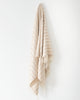 Hanging Alpaca wool beige and cream throw with tassels 