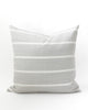 Square grey and white striped pillows
